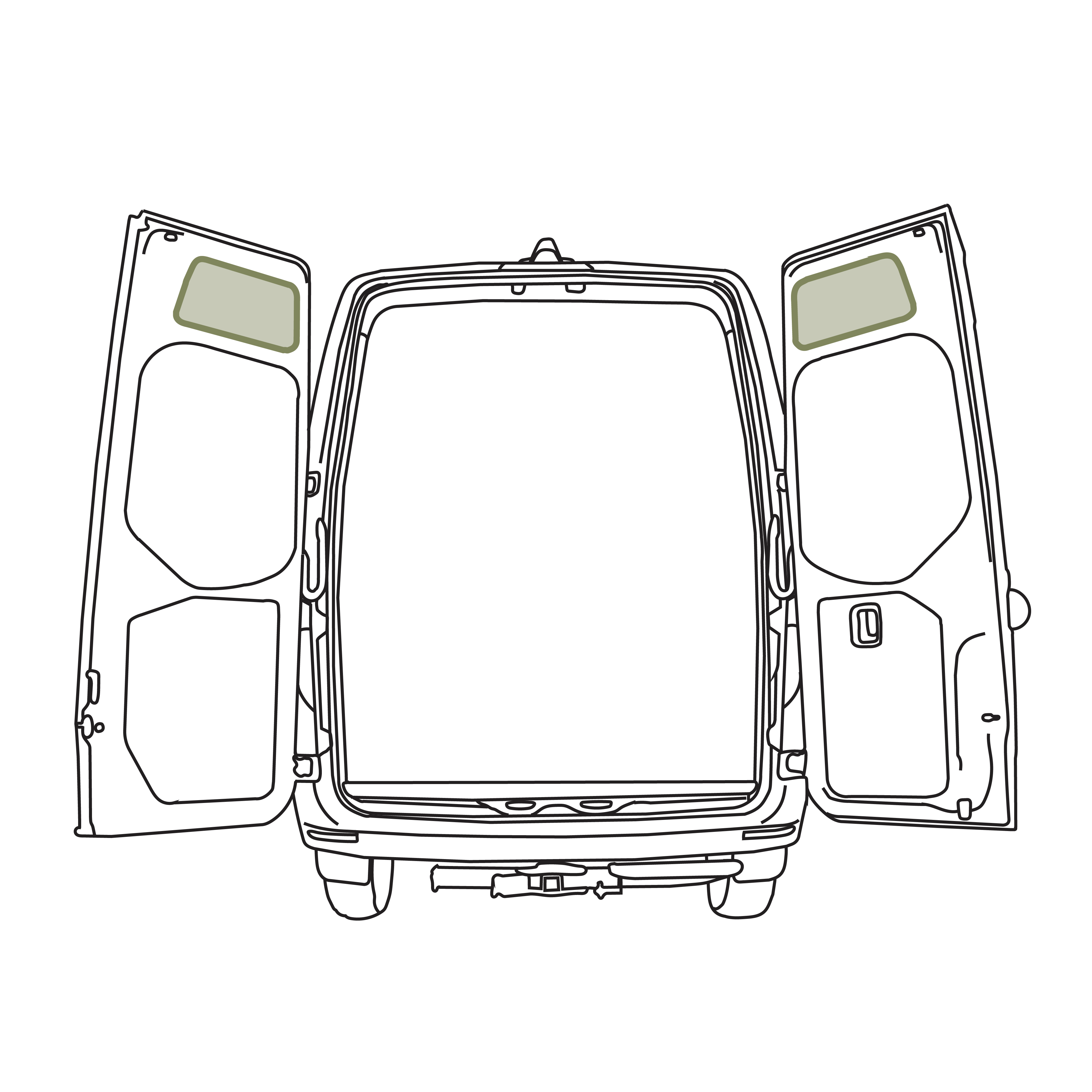 Mercedes Sprinter Upper Rear Door Storage Panels (Pair)