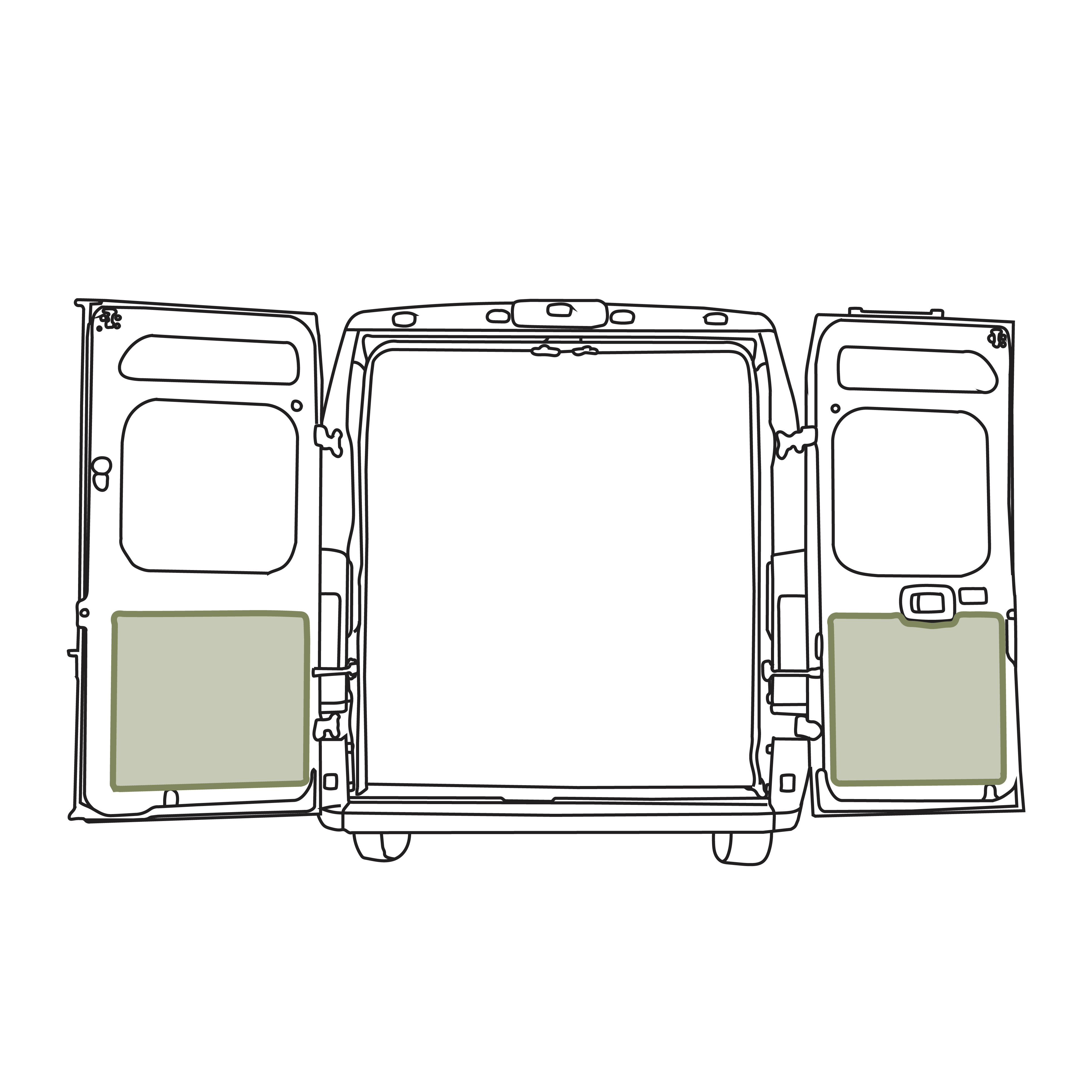 Ram Promaster Lower Rear Door Storage Panels (Rear)