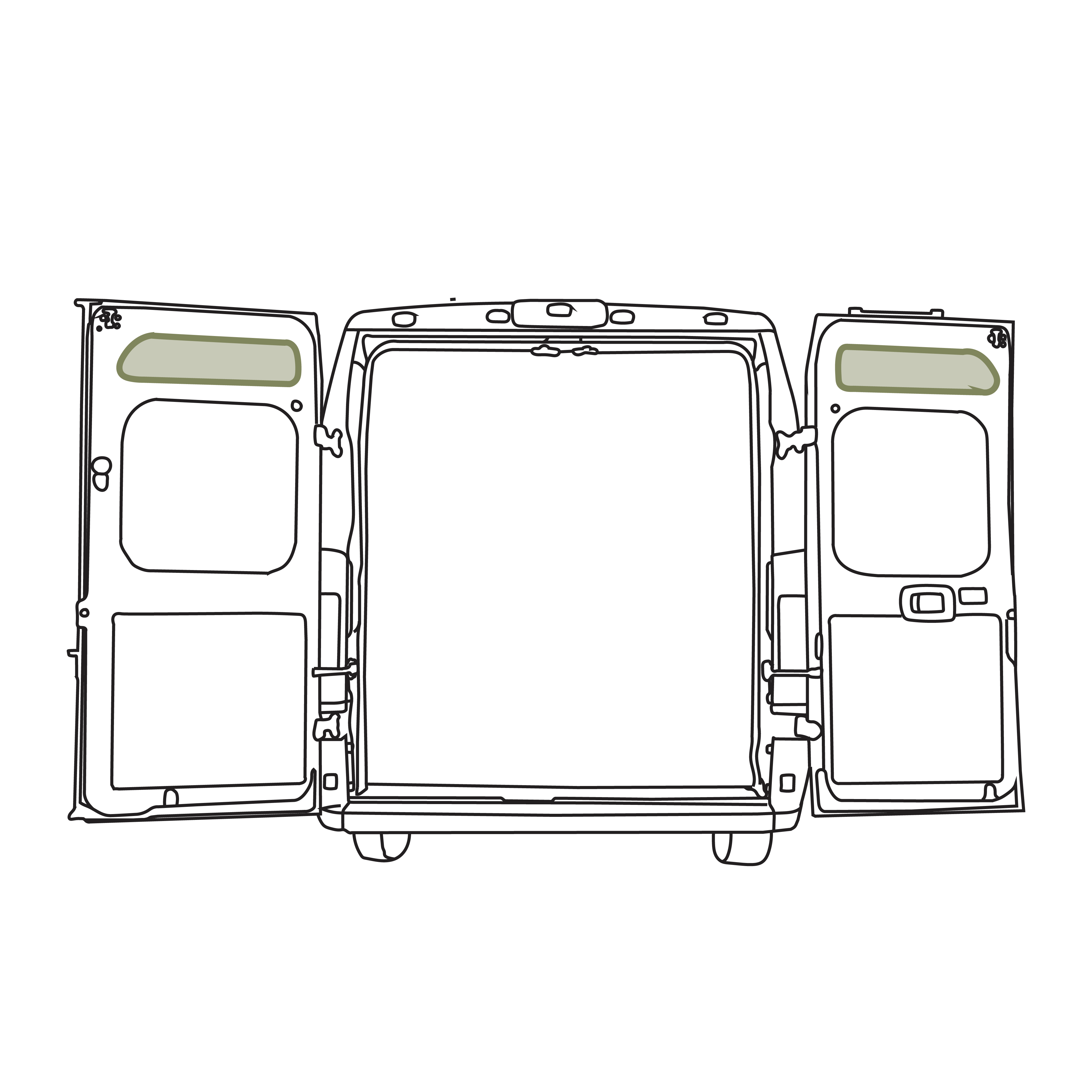 Ram Promaster Upper Rear Door Storage Panels (Pair)