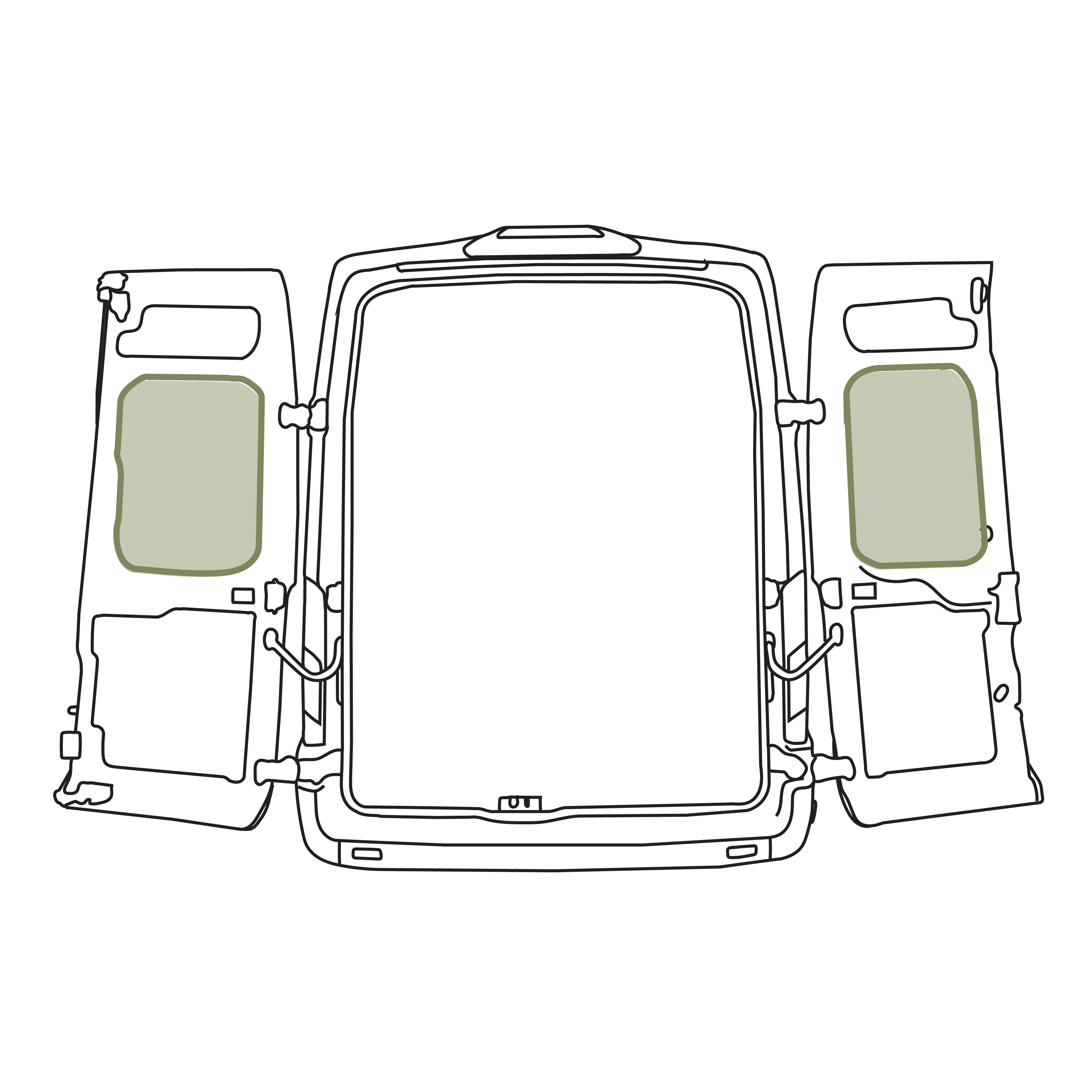 Ford Transit Middle Rear Door Storage Panels (Pair)