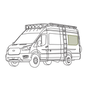 Ford Transit Stealth Rear Qtr Window Cover (Factory Plastic Trim)