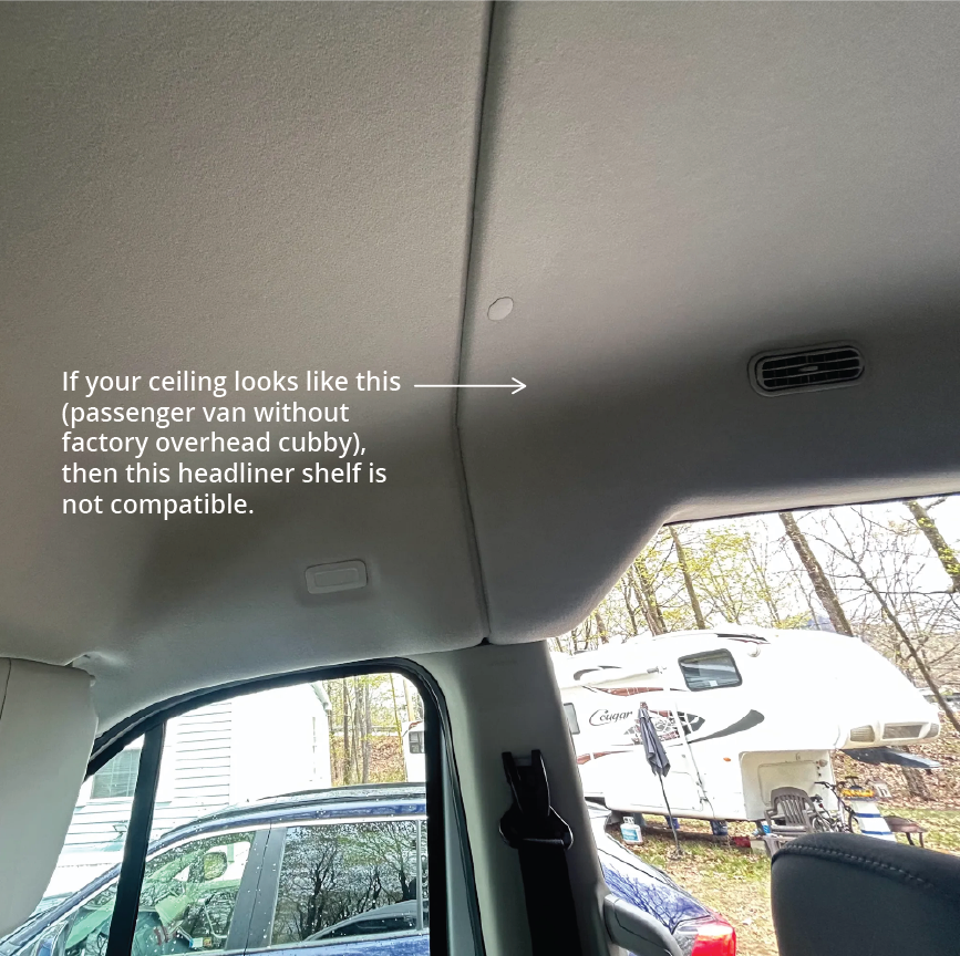Ford Transit Headliner Shelf & Curtain Rod